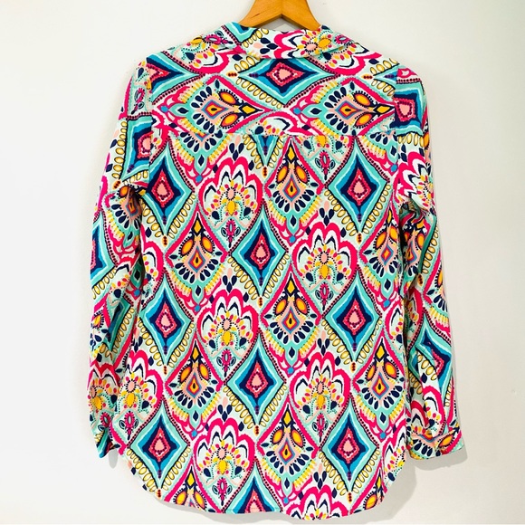 Lilly Pulitzer Silk Top Aztec Print Sz Small - Picture 7 of 7